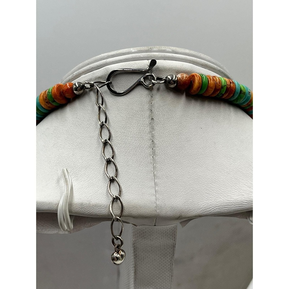 JAY KING DTR Vintage Sterling Silver Colorful Royston Turquoise Heishi Necklace - Picture 6 of 14